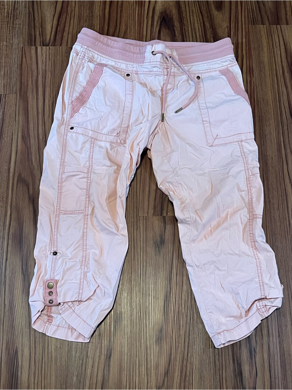 Natural Reflections Light Pink Cargo Bermuda Capris